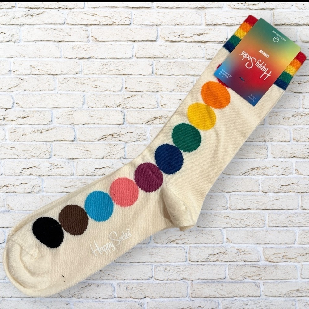 NWT Happy Socks Gender Neutral Pride Colorful Crew Socks